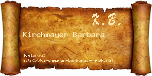 Kirchmayer Barbara névjegykártya